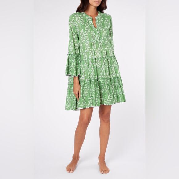 Juliet Dunn Green Floral Dress - Picture 1 of 8